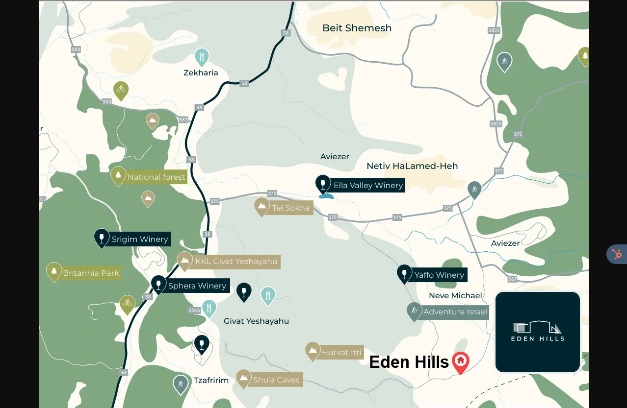 Eden Hills Israel - Location Map